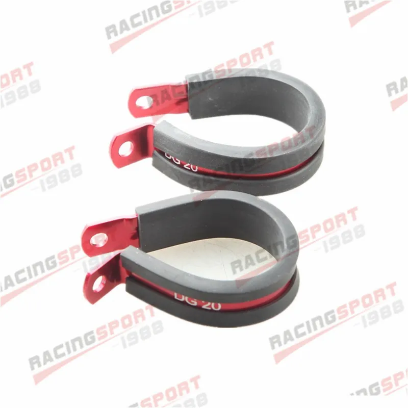 

2PCS Aluminum Rubber Cushioned Clamp ID 31.8mm AN18 For Vacuum / Hose Red