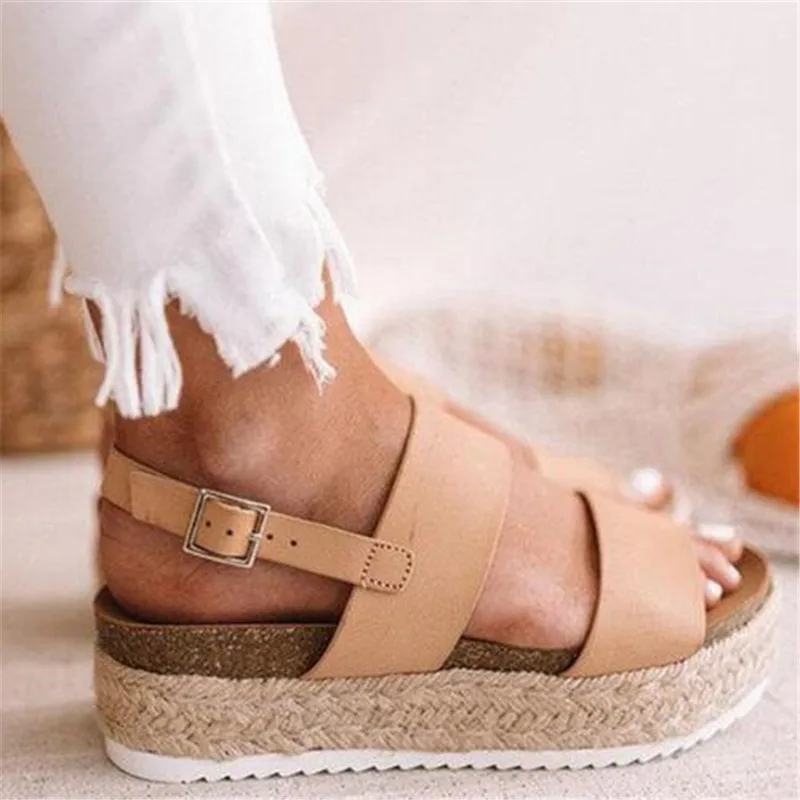 

2022 summer women shoes wedge Ankle Strap platform women's sandals #QJB-851