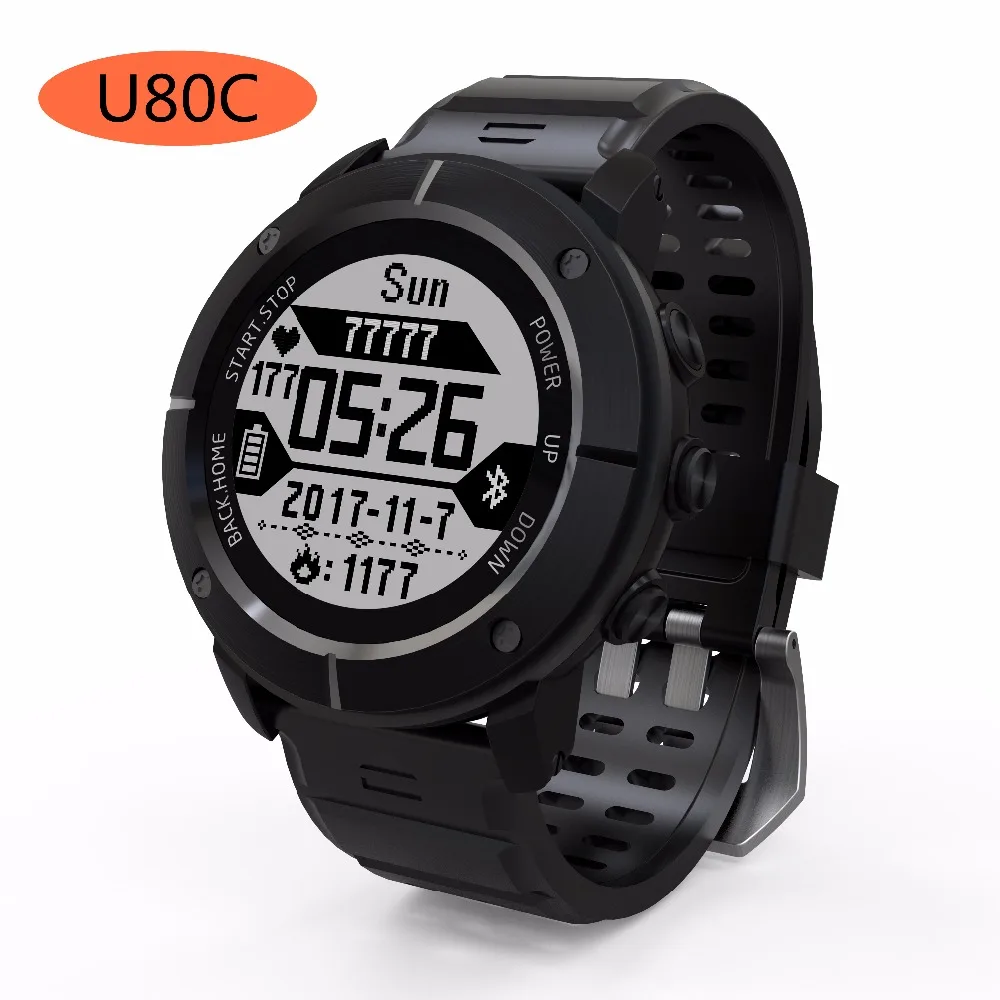 UWear часы UW80C спортивные Смарт-часы MTK2523 поддерживает Водонепроницаемость IP68