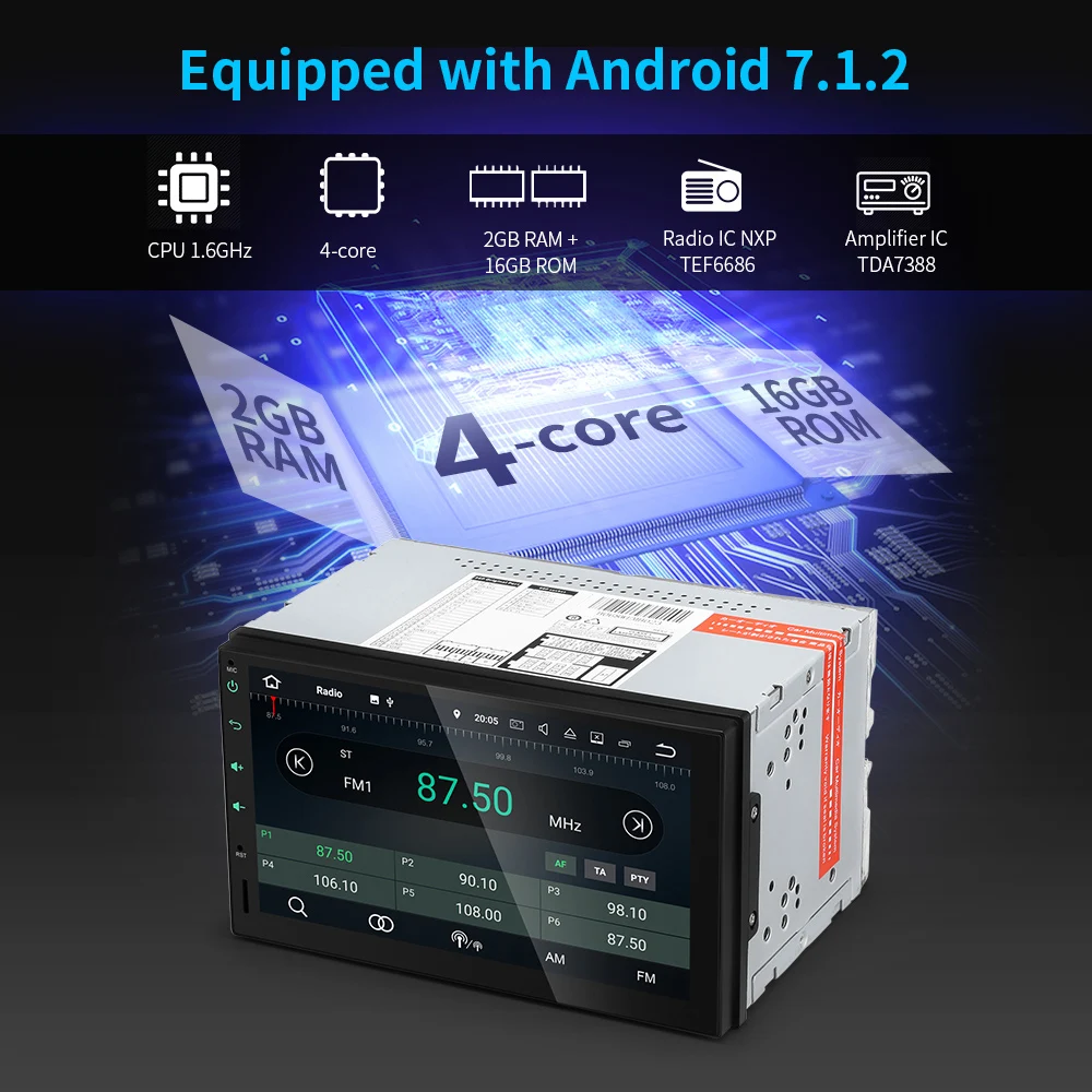 В свободном доступе! ZEEPIN WE7068 Автомагнитола 2 ГБ + 16 Android 7.1.2 приемник 7 дюймов
