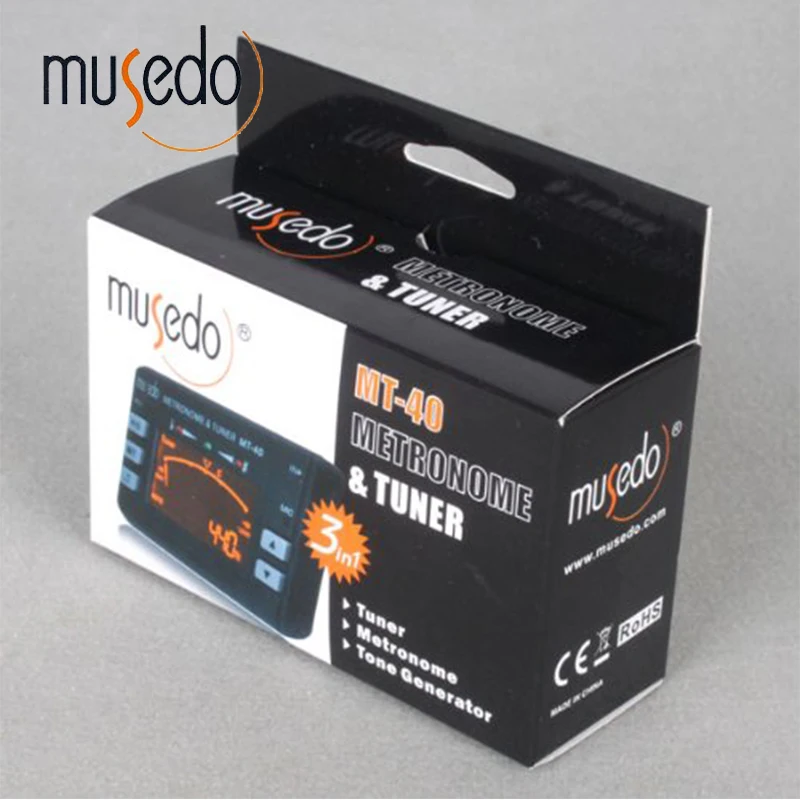Musedo MT-40 гитарный тюнер электронный цифровой 3 в 1 ЖК-гитара/бас/скрипка/Укулеле