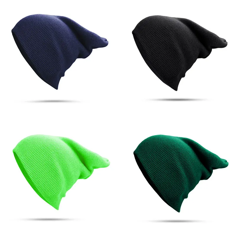 Зимняя шапка для мужчин и женщин Skullies Beanies теплая шапка унисекс эластичные вязаные шапки одноцветные вязаные розовые зеленые головные уборы для девочек