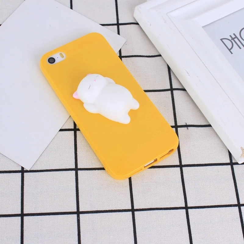 Мягкий чехол с 3D изображением милого медведя кота для iphone 7 plus мягкий силиконовый