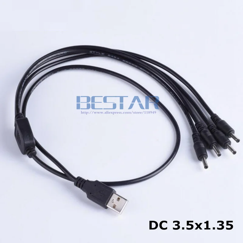 USB на 3 5 мм/1 35 мм 1 в 4 выхода кабель с разделителем постоянного тока вольт 2А DC
