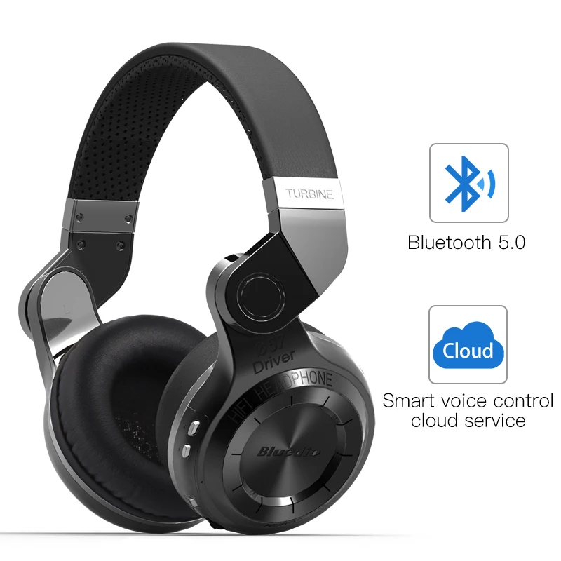 New version black Bluedio оригинальным T2 Bluetooth Беспроводной складные наушники Встроенный микрофон 3D звук гарнитуры для сотового телефона xiaomi samsung - Цвет: New version black