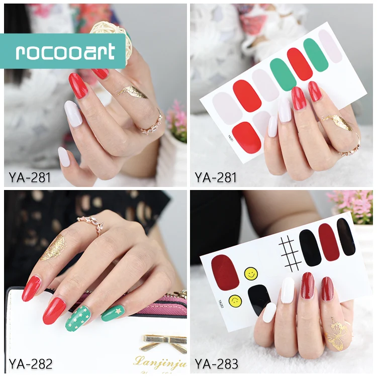 Rocooart Fashional Full Nail Wraps Adhesive Art Sticker 14 Different Patterns Wrap Decals For Women Sexy Lady Manicure Tool | Красота и