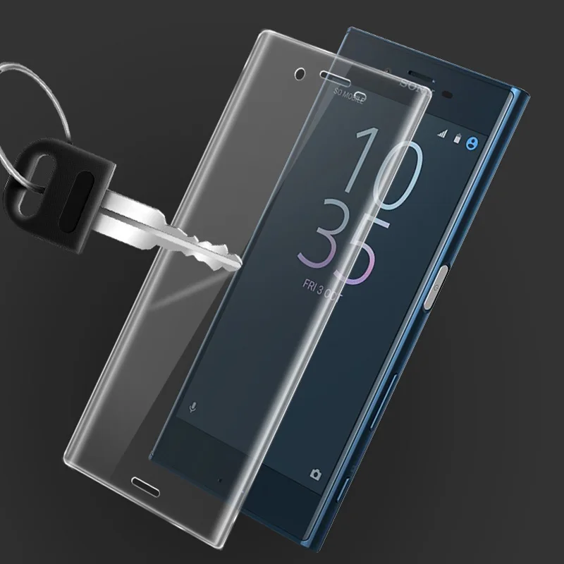 10 шт. 9H 3D закаленное стекло LCD изогнутый полный экран Защитная пленка для Sony Xperia XZ