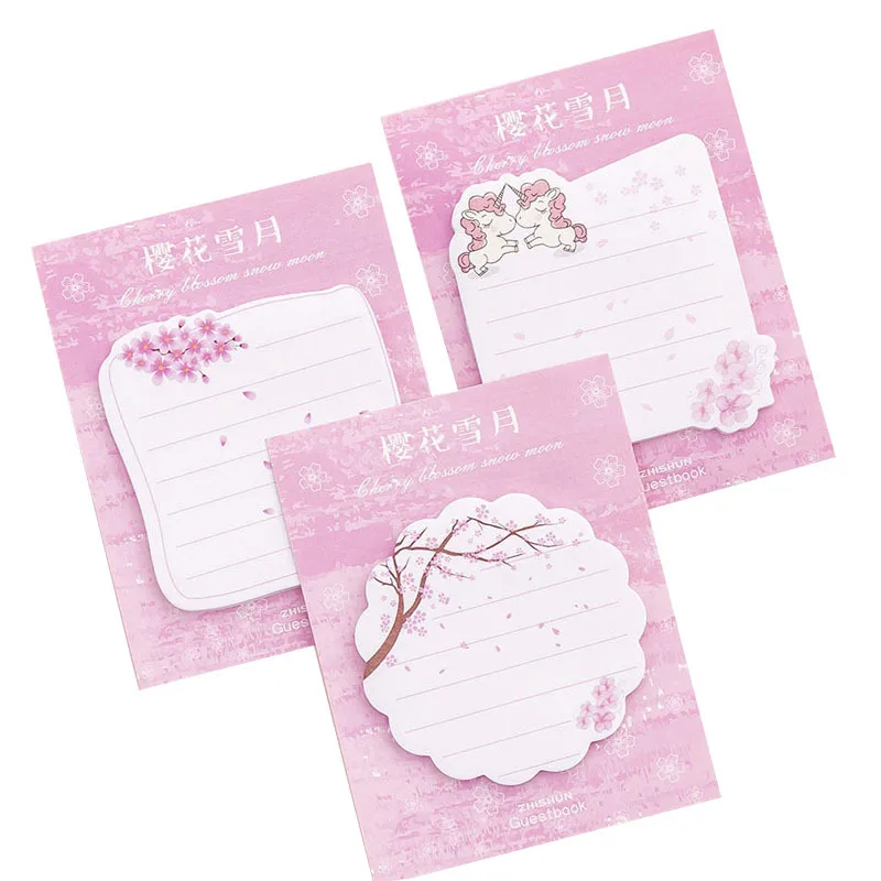 1 шт. Kawaii Cherry Blossom блокнот креативный студенческий планировщик сообщений Стикеры для заметок школьные канцелярские принадлежности для детей Подарки