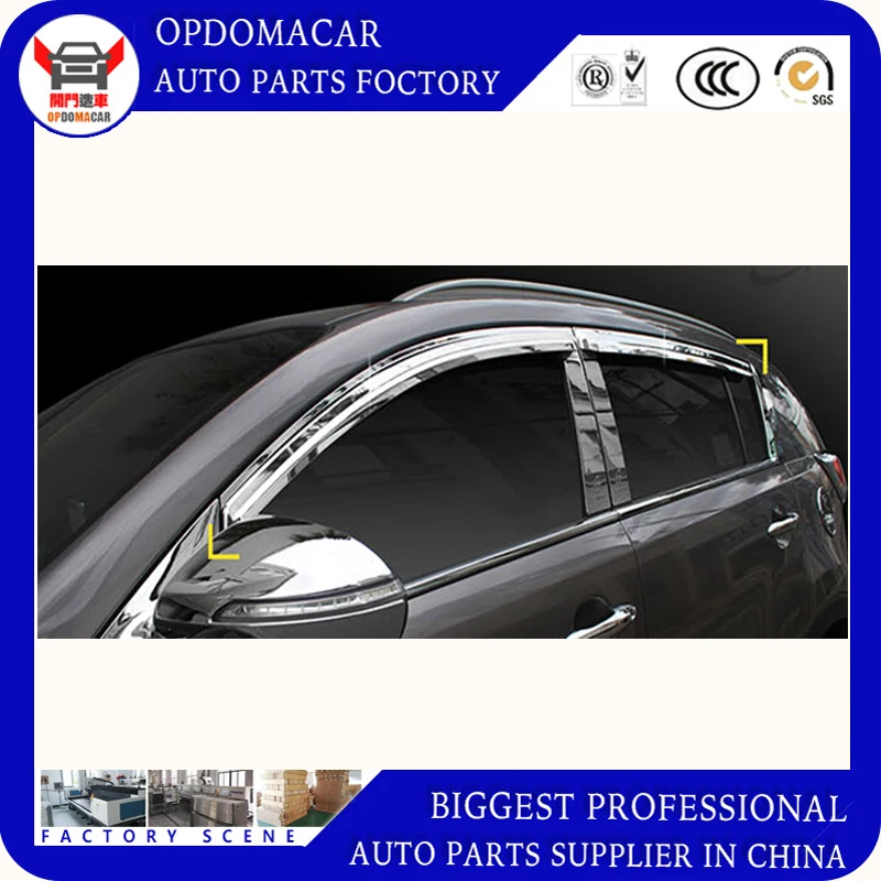 Hot sale 4 Piece ABS plating decorative Awnings shade rain sun wind deflector window visor for SPORTAGE-R 2011-2017 | Автомобили и