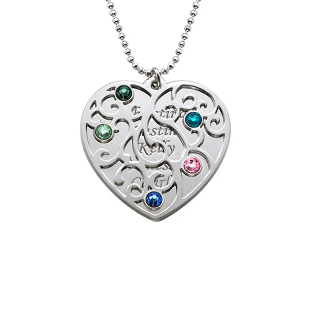 Amxiu индивидуальное ожерелье с 1-5 именами в форме сердца, самодельное ожерелье из искусственного серебра, индивидуальное ожерелье с именем д... от AliExpress RU&CIS NEW
