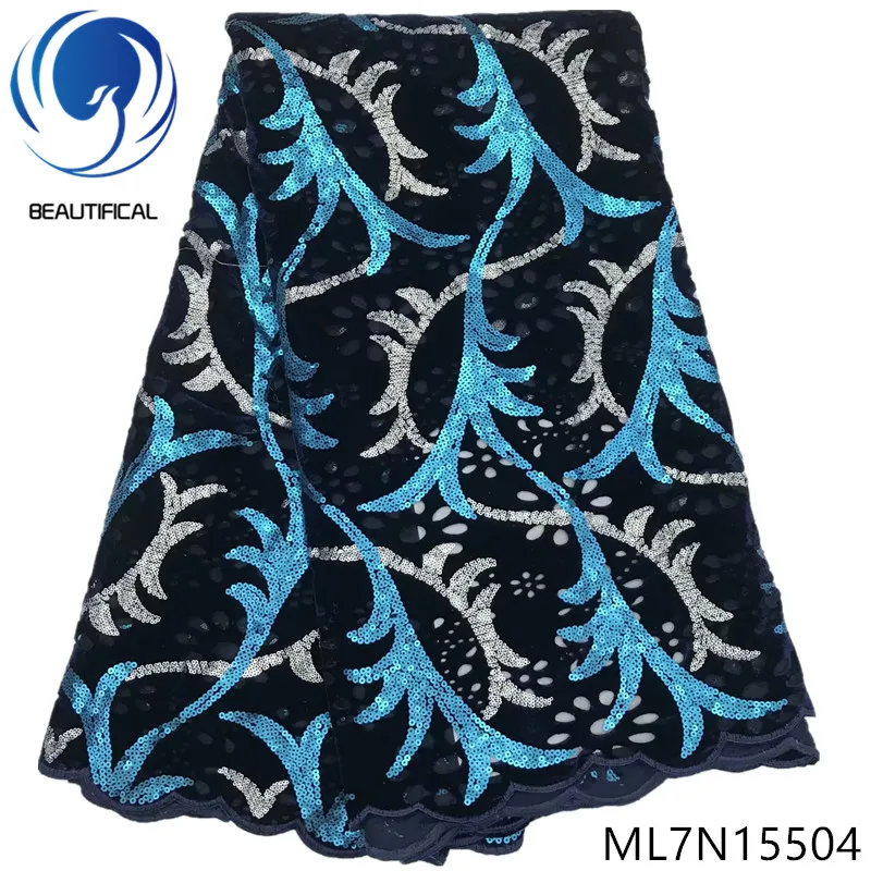 Красивая африканская кружевная ткань модная двухцветная вышивка пайетками