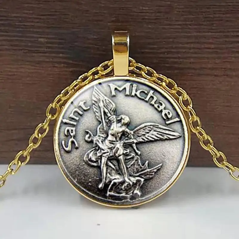 Новинка, мужское ожерелье, Archangel St. Mikel, защита меня, защита Святого щита, шарм, русский орходокс, подвеска для Святого подарка