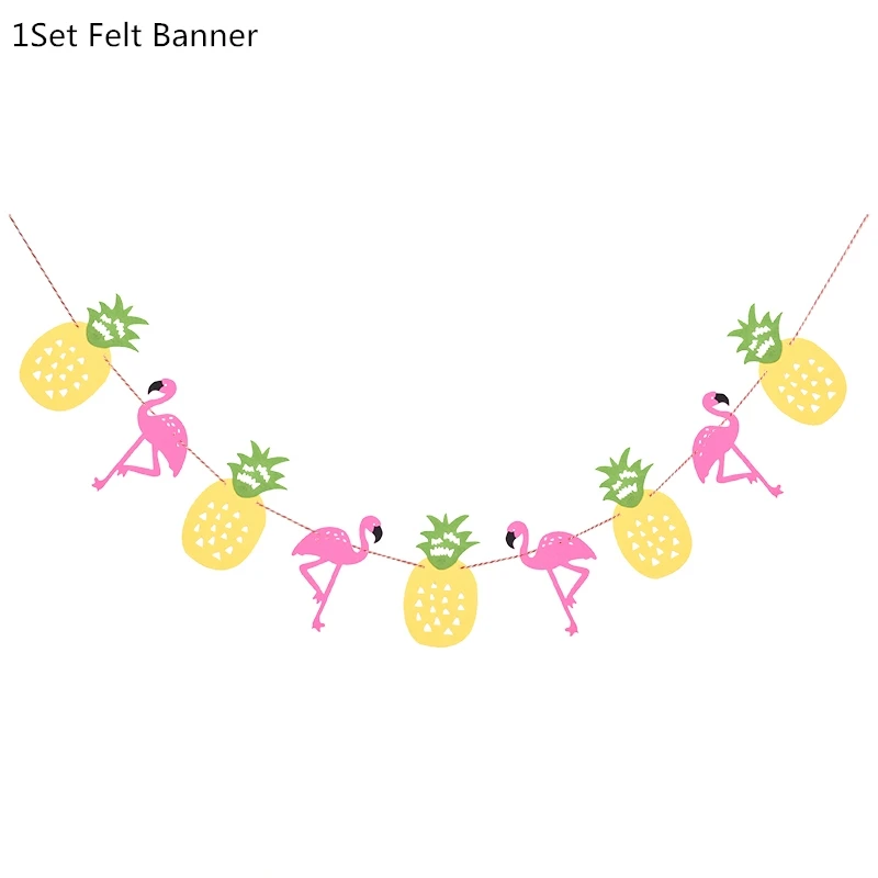 Felt Banner1 Тропические Гавайские вечерние украшения Ананас воздушные шары Фламинго Алоха гирлянды Лето Luau вечерние предметы для украшения дня рождения - Цвет: Felt Banner1