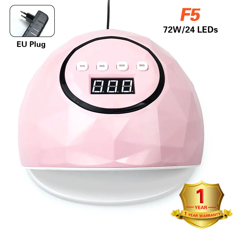 F5 72W Pink SUN F5 Гибридный СВЕТОДИОДНЫЙ УФ-светильник для ногтей 72 Вт Сушилка для ногтей машина для отверждения УФ-геля светодиодный Гель-лак для ногтей - Цвет: F5 72W Pink