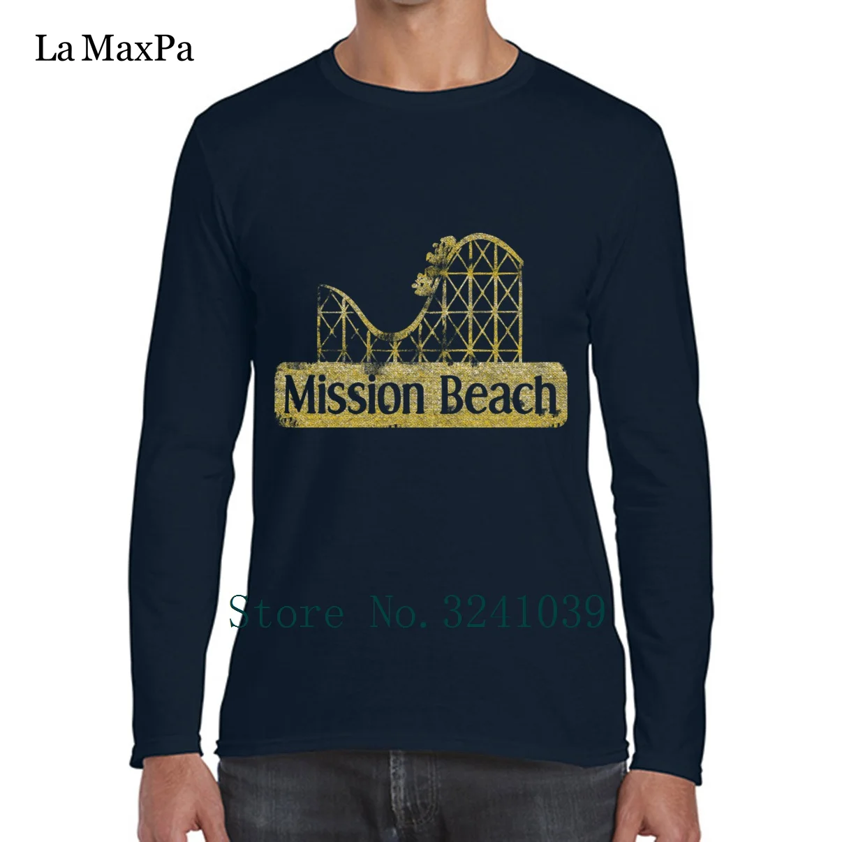 Мужские футболки с принтом на заказ Mission Beach San Diego Roller Coaster крутая забавная
