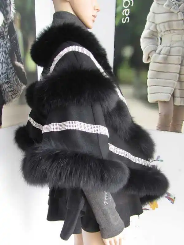 Бесплатная доставка натуральные кашемировые шали из лисьего меха женское Модное