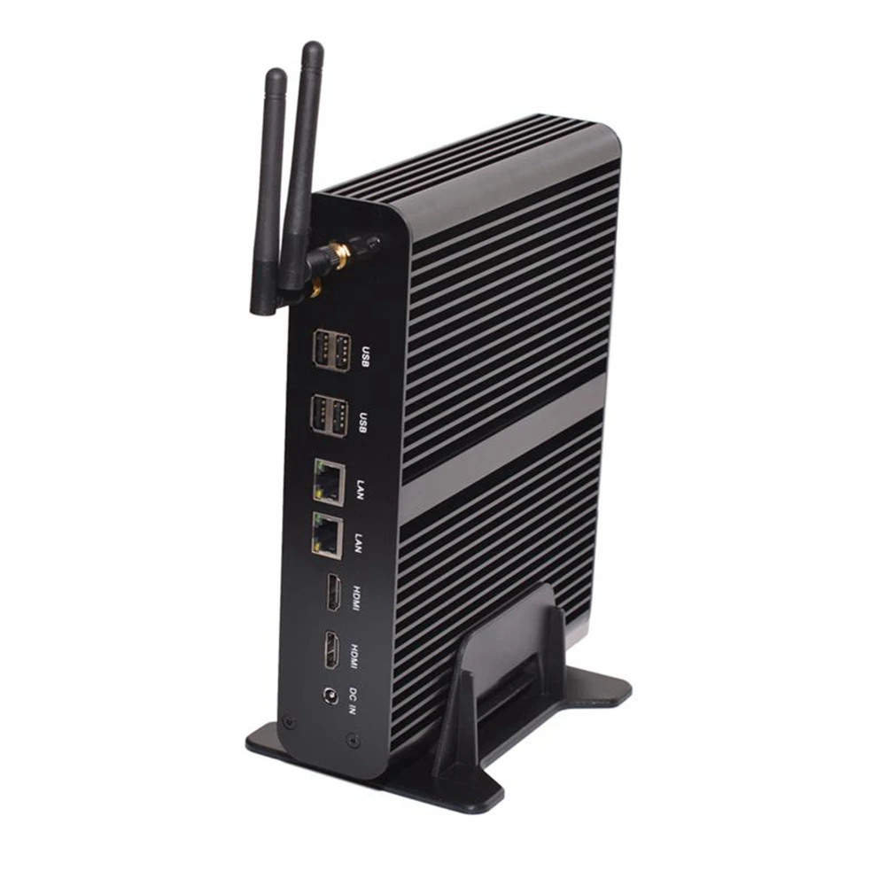 Лучшие персональные Мини ПК Intel Core i7 5500u 2 HDMI 2-RJ45 Lan Мини Персональный компьютер усовершенствованной технологии Windows10 коммерческих Офис micro компьютер 4 К HTPC WiFi