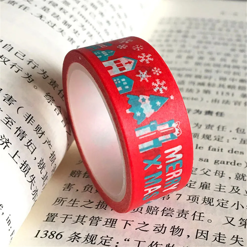 1 шт. большой красный Рождественский день креативные васи ленты DIY цвет и бумага