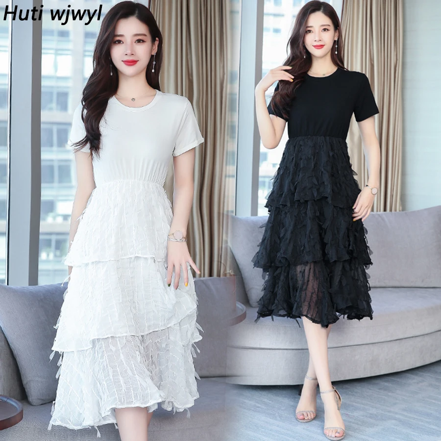2019 Элегантный вечерние партии Vestidos белый пляжный Сарафан Плюс размеры Новые летние Винтаж Черный