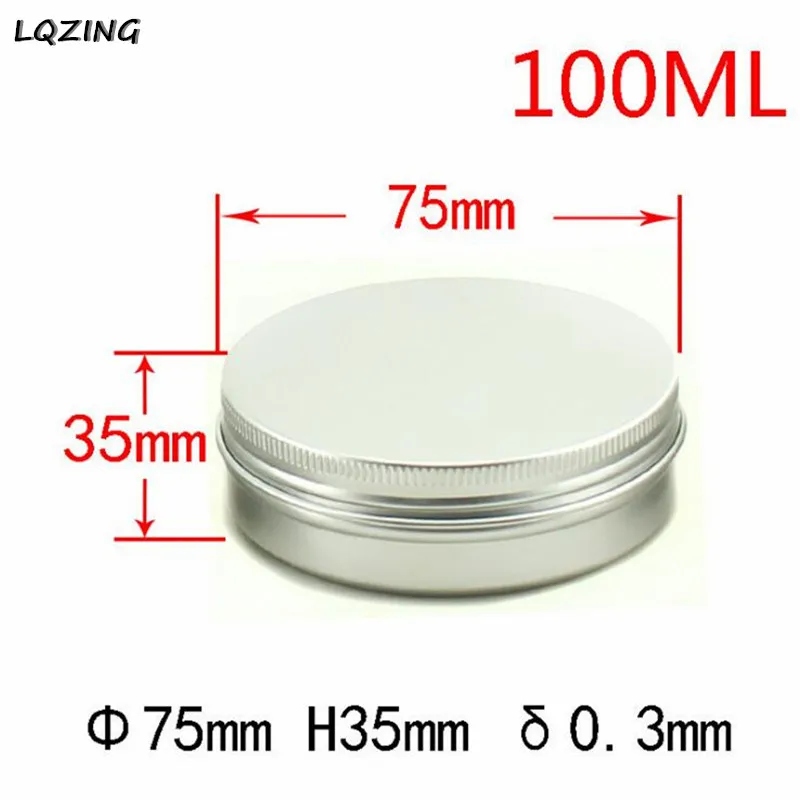 100ml 30 шт., алюминиевая Жестяная Банка, контейнер для бальзама для губ, пустые банки для свечей, металлические контейнеры, контейнер для крема 80 г/100 г/120 г/150 г/200 г/250 г - Цвет: 100ml