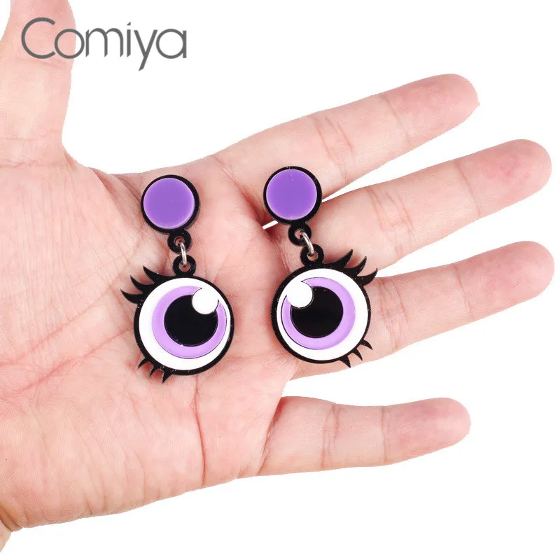 Серьги капли Comiya Gotic Длинные акриловые висячие серьги с рисунком лица и большими
