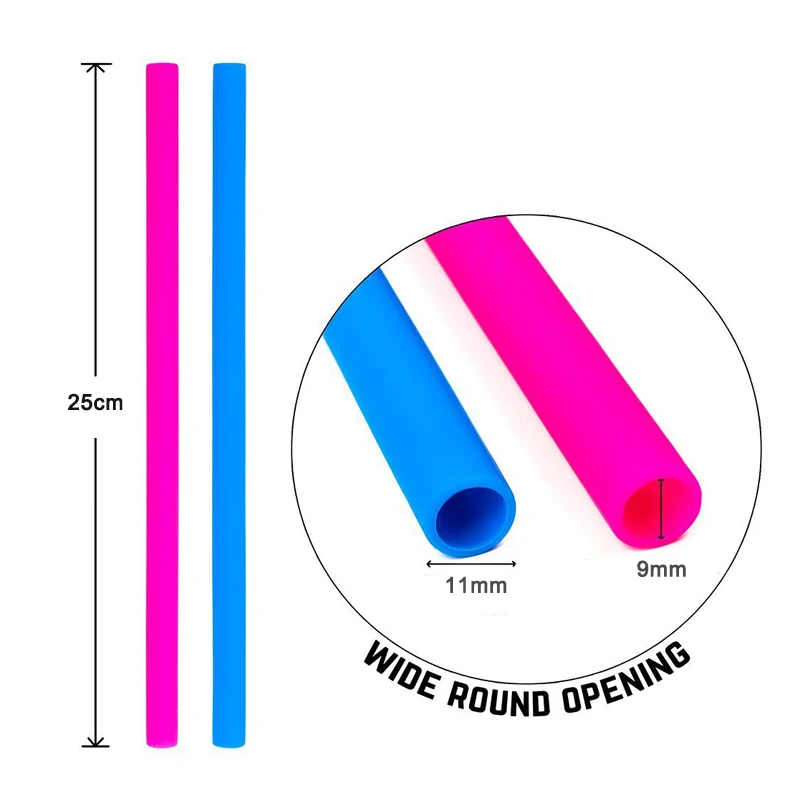 2Pcs Reusable Silicone Straws Colorful Bent Straight Drinking Straws Eco Straw Long Drink straws Barware Party Bar Accessories