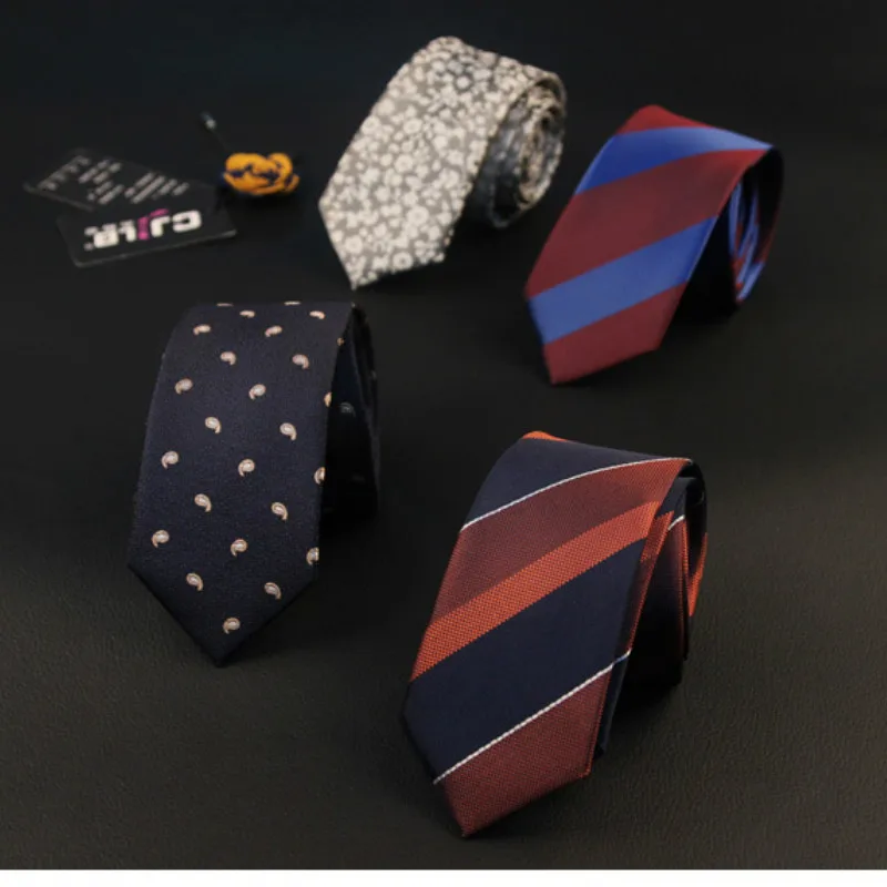 

18colors mens polyester silk necktie skinny 6cm gravatas jacquard neck ties for men designers fashion business 50pcs/lot fedex