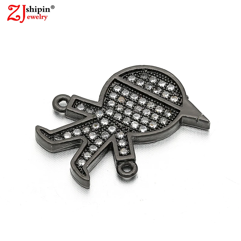 Новинка 2018 детский соединитель для ювелирных изделий в форме мальчика из фианита