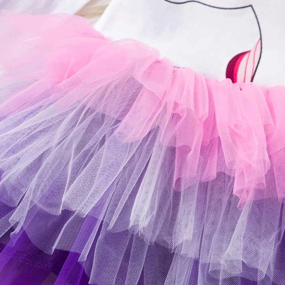 Summer Tutu Dress For Girls Dresses Kids Unicorn Vestidos Princess Party Costume Children Sequined Clothes | Детская одежда и