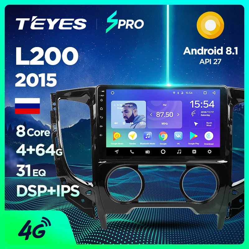TEYES SPRO Штатное Головное устройство For Mitsubishi L200 2015 GPS Android 8.1 aвтомагнитола магнитола