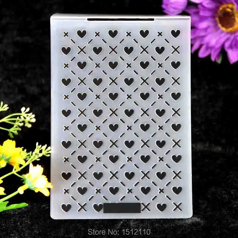 Пластиковая папка с тиснением в виде сердца для скрапбукинга DIY альбом