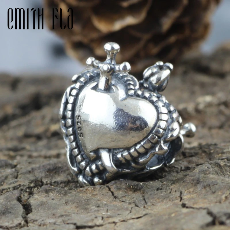 Браслет Emith Fla из серебра 925 пробы с сердечком подходит для браслета ювелирных