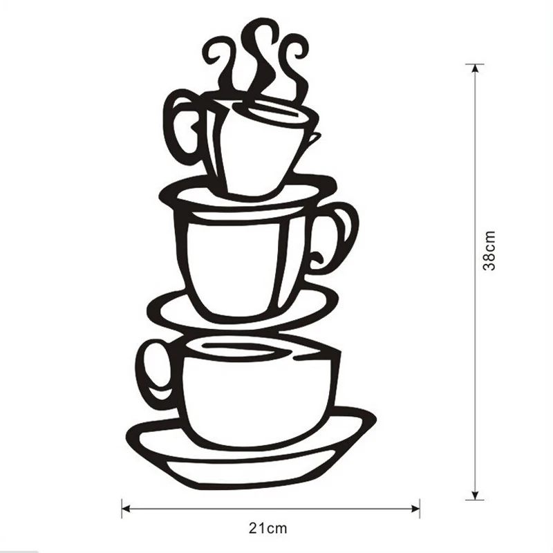 38x21 см кофейная чашка для дома java силуэт Наклейки на стены виниловые наклейки