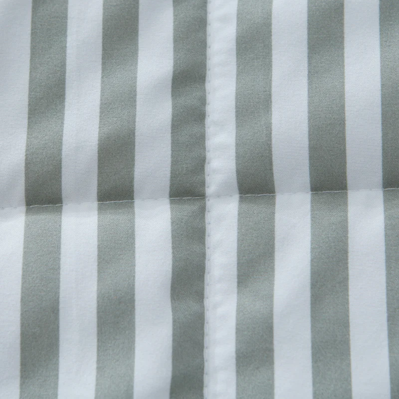 &iexcl;S&uacute;per c&oacute;modo! Edred&oacute;n fino y fresco de algod&oacute;n para el hogar, ropa de cama con rayas verdes de calidad, aire acondicionado de verano, Duvets49-3