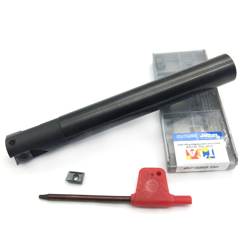 10 шт. APKT1003 PDR IC908 карбидная вставка + 1 D20 держатель фрезерного резака мельница