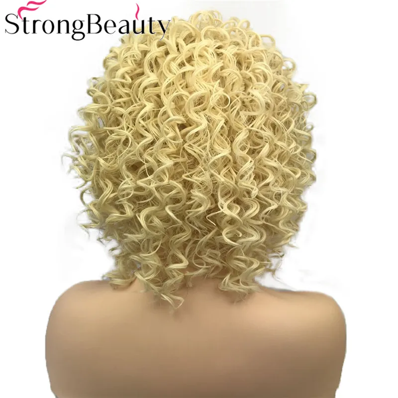 Фронтальный парик StrongBeauty на сетке синтетические волосы кудрявые парики средней