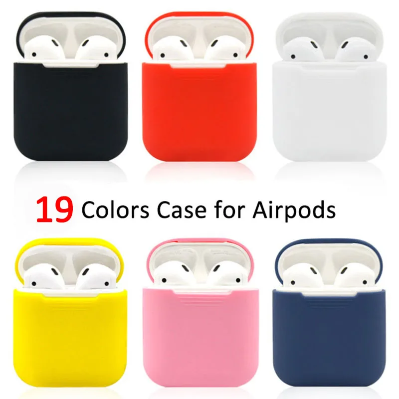 2018 новый силиконовый чехол ярких цветов для Apple AirPods Мягкий защитный наушников