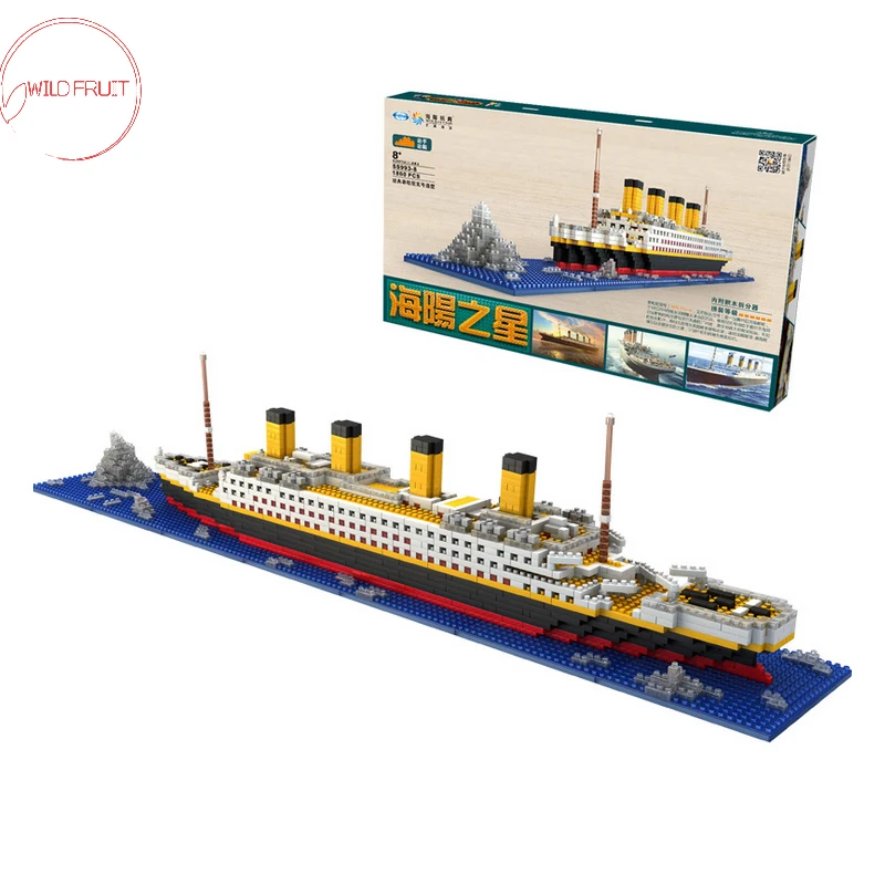 Interes1860pcs Титаник корабль 3D Мини diy строительные блоки игрушка титановая лодка