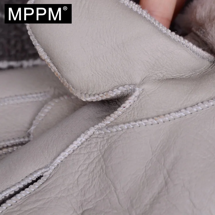 MPPM перчатки из натуральной кожи для родителей и детей Зимние шерстяные меховые