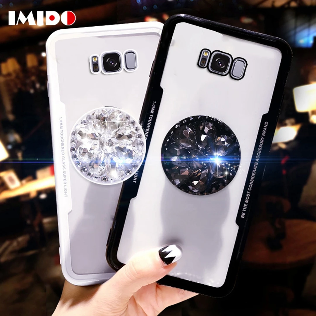 IMIDO Модный чехол для телефона с алмазной подушкой безопасности samsung Galaxy Note 8 S9 S8 Plus