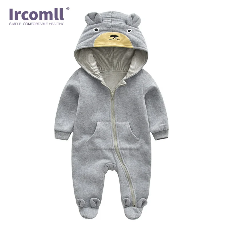 Ircomll/Детский комбинезон унисекс милый детский с капюшоном и длинными рукавами