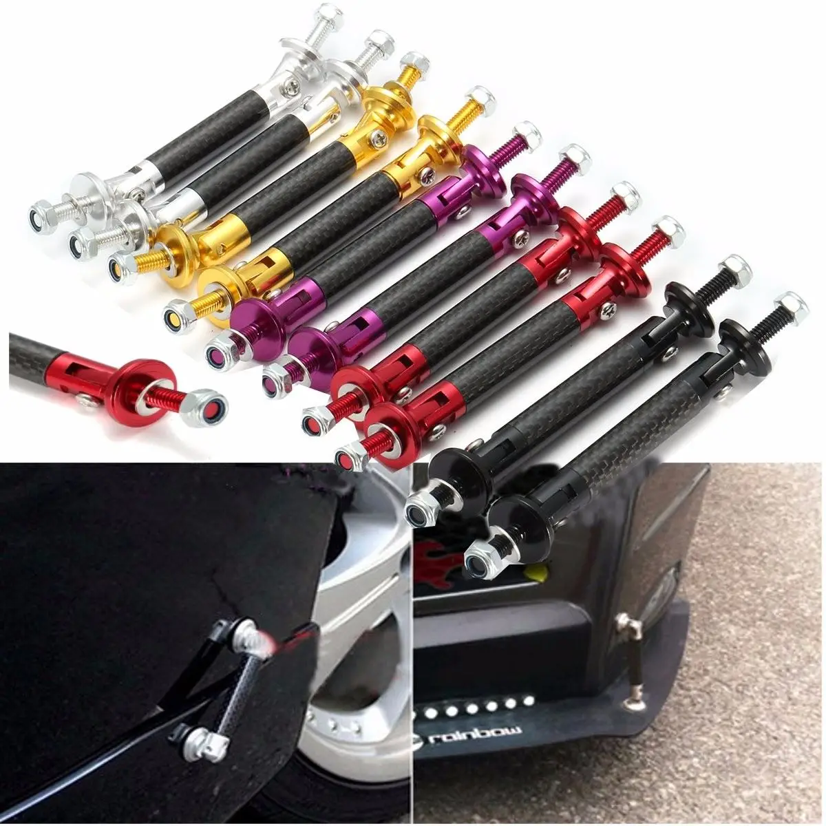 2 шт. настраиваемый передний и задний бампер из углеродного волокна 75 мм |