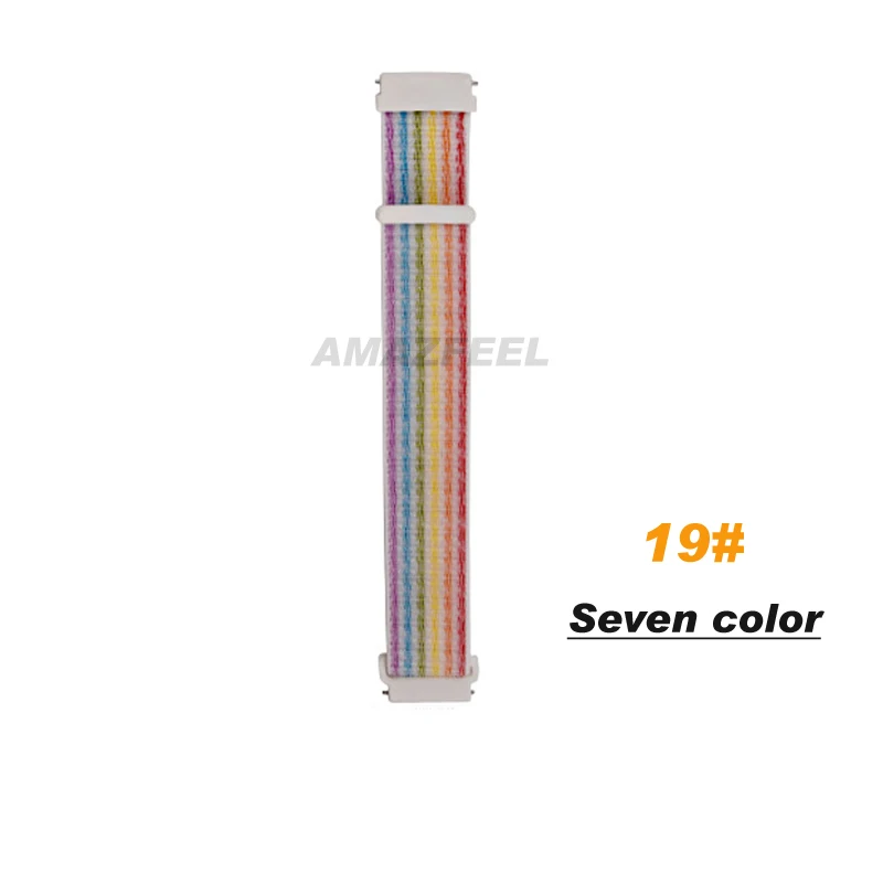 19. seven color Спортивный ремешок для Amazfit ремешок Bip нейлоновый дышащий браслет на запястье для Amazfit Stratos 2 Pace ремешок для часов 20 мм 22 мм браслет - Цвет: 19. seven color