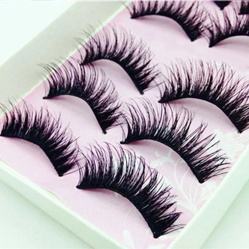 5 пары накладных ресниц натуральные длинные черные ресницы макияж густые