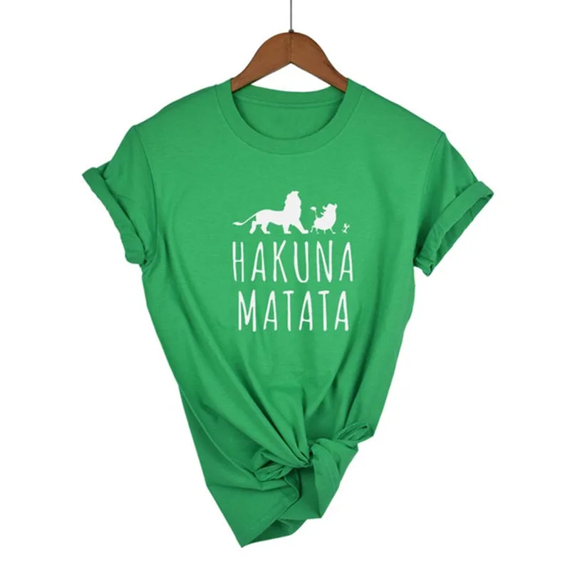 2019 Новый хакуна матата Письмо печати футболка Homme Лето для женщин с коротким