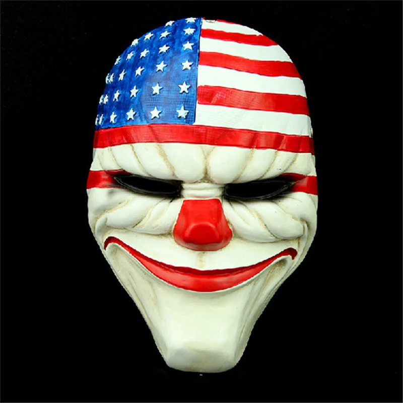Хэллоуин смолы Косплей Payday 2 ПВХ маска Даллас волк цепи хокстон ужас Клоун Маска