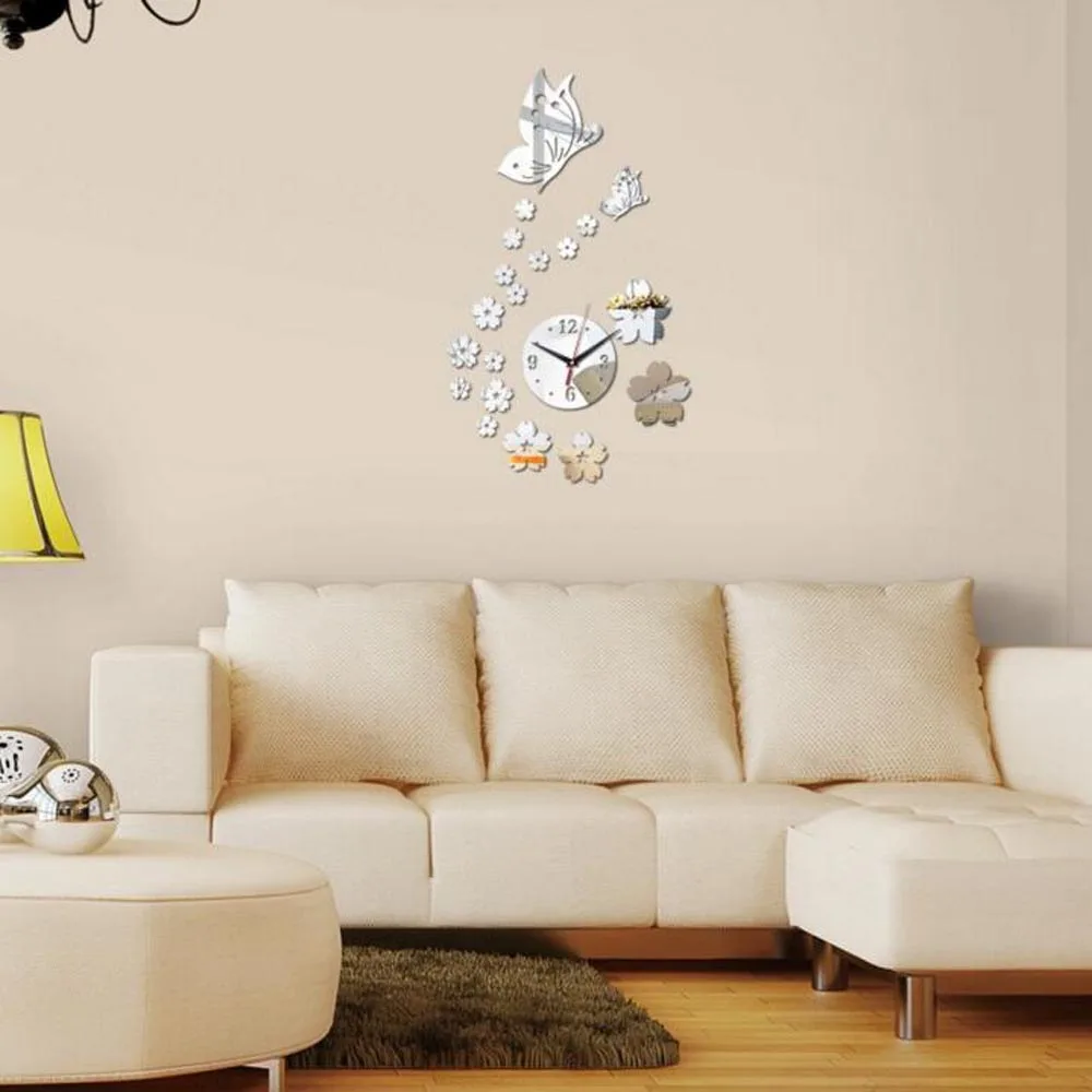 2019 новые настоящие настенные часы Современный дизайн Акриловые зеркальные diy