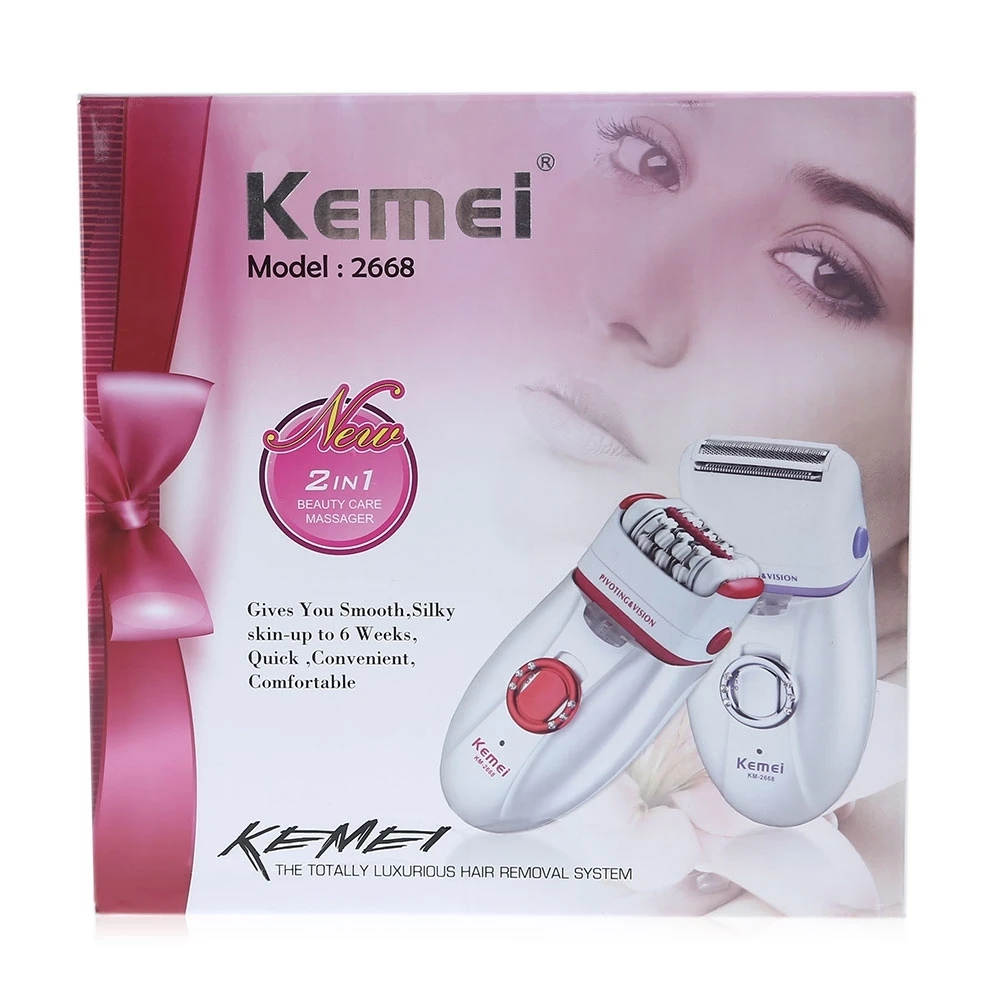 Kemei KM-2666, женский эпилятор, перезаряжаемое электрическое устройство для удаления мозолей, 220-240 В, триммер для всего тела, инструменты для депиляции, уход за кожей