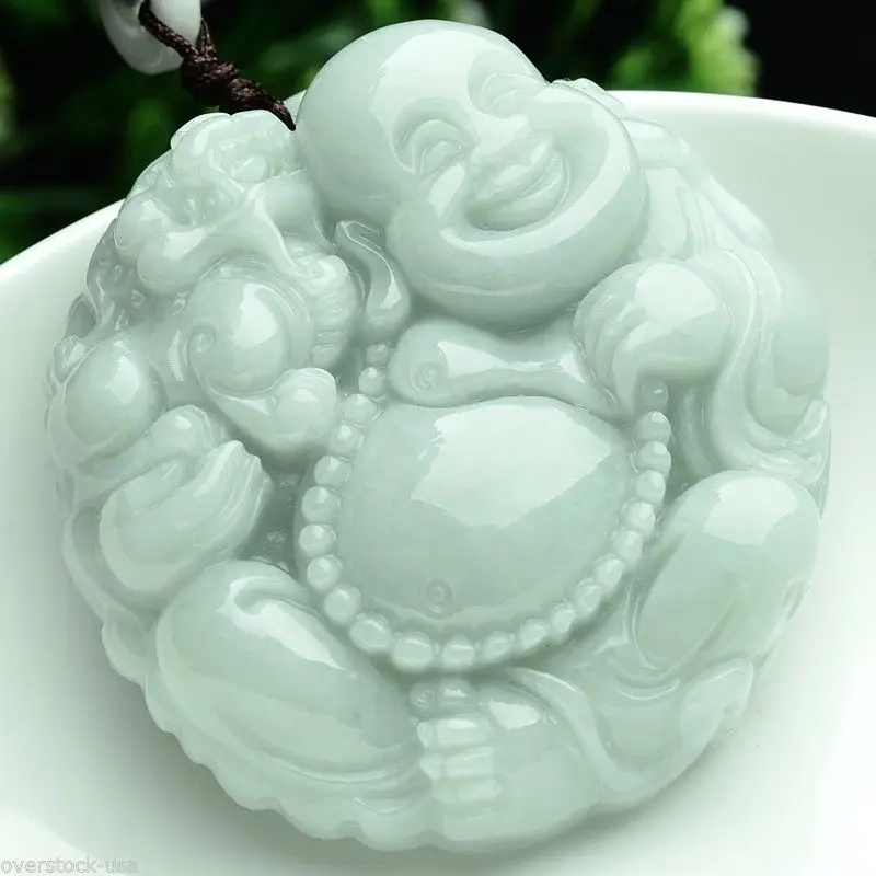 100% натуральный нефритовый кулон класса А подвеска Lucky Aqua Jadeite Buddha