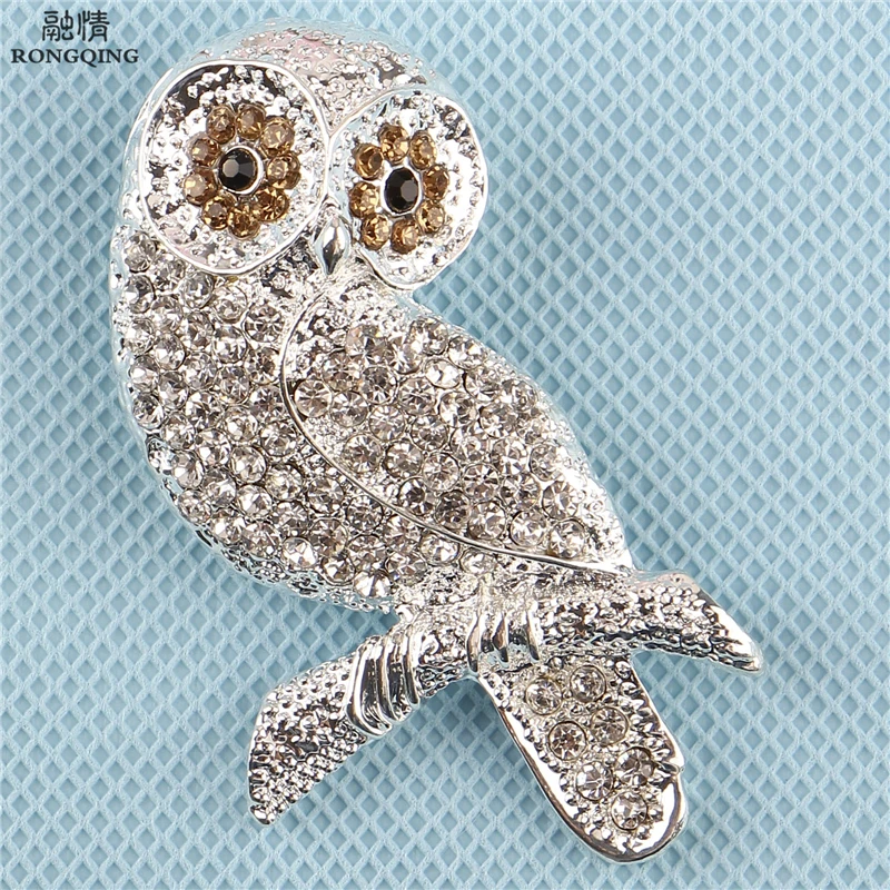 3 шт./лот Винтажная брошь в виде совы корсаж зажим для шарфа антикварный кристалл